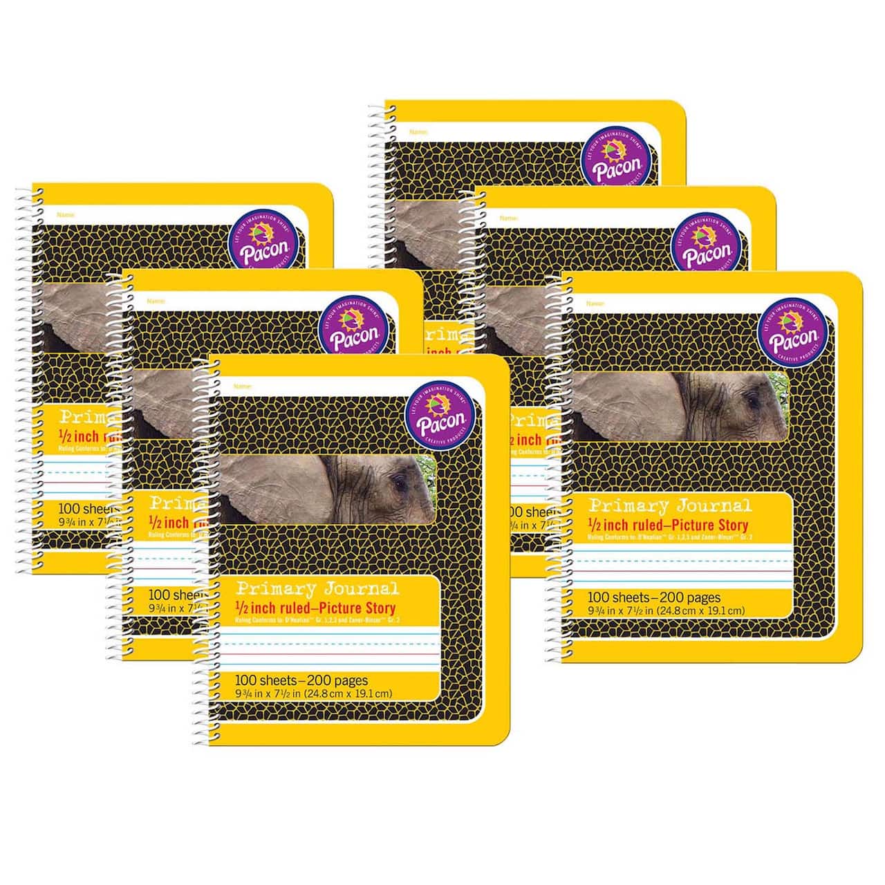 Pacon® 7.5" x 9.75" Spiral Bound Ruled Primary Composition Book, 6ct.